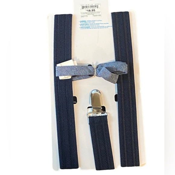 The Children's Place Chambray Matching Bow Tie And Suspender Size 7-14 - NWT - Picture 3 of 6